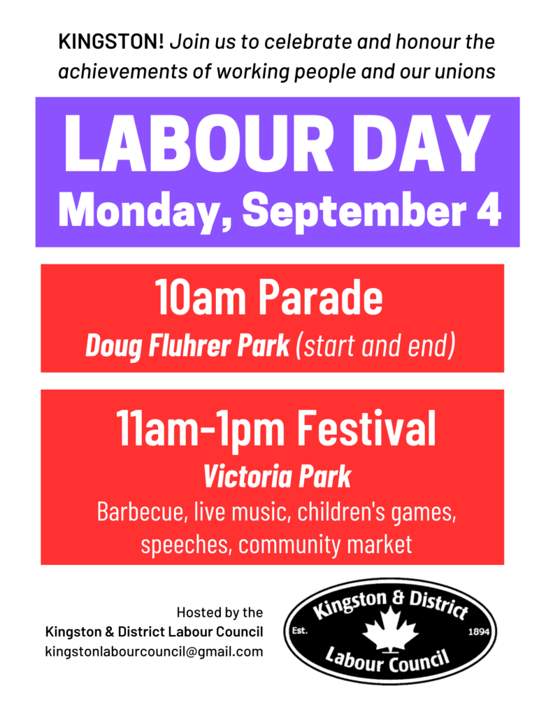 Kingston Labour Day 2023 – Kingston & District Labour Council